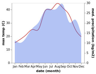 temperature and rainfall during the year in Dermenas