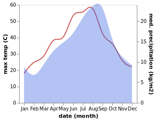 temperature and rainfall during the year in Ain Abid