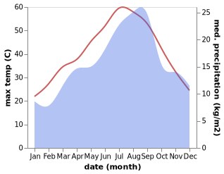 temperature and rainfall during the year in Smala