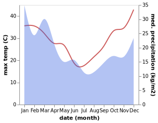 temperature and rainfall during the year in Berry