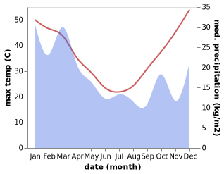 temperature and rainfall during the year in Moree