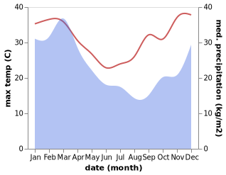 temperature and rainfall during the year in Acacia Ridge