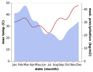 temperature and rainfall during the year in Bloomsbury