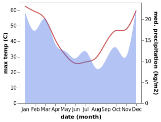 temperature and rainfall during the year in Roxby Downs