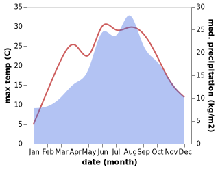 temperature and rainfall during the year in Allhaming