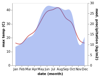 temperature and rainfall during the year in Masally