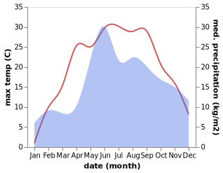 temperature and rainfall during the year in Ivatsevichy