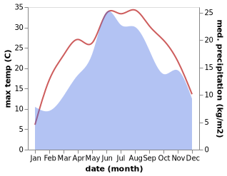 temperature and rainfall during the year in Dimovo