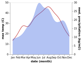 temperature and rainfall during the year in Straldzha