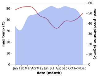 temperature and rainfall during the year in Mbanga