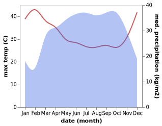 temperature and rainfall during the year in Bamenda