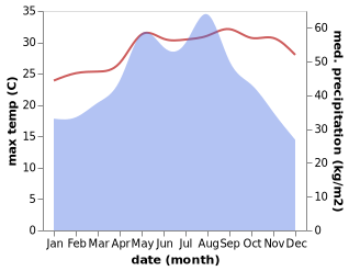 temperature and rainfall during the year in Sigeng