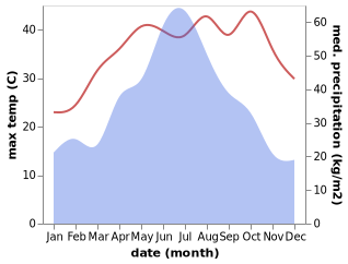 temperature and rainfall during the year in Liduzhen