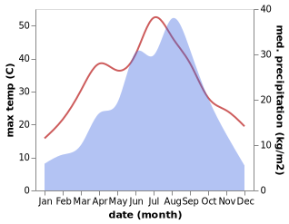 temperature and rainfall during the year in Shennong