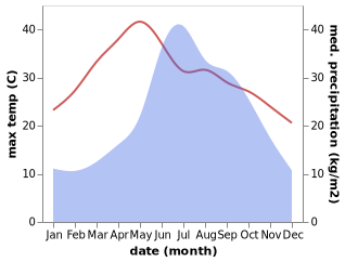 temperature and rainfall during the year in Dalongtan