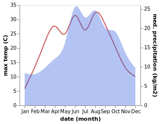 temperature and rainfall during the year in Detrichov