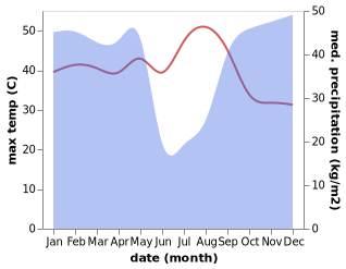 temperature and rainfall during the year in Tshikapa