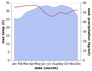 temperature and rainfall during the year in Ciudad de Riaba