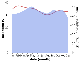 temperature and rainfall during the year in Nsang