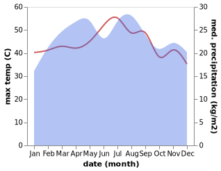 temperature and rainfall during the year in Adi Keyh