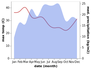 temperature and rainfall during the year in Adis 'Alem