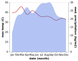 temperature and rainfall during the year in Deder