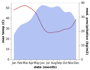 temperature and rainfall during the year in Dembi Dolo