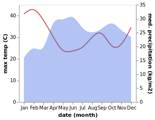 temperature and rainfall during the year in Hagere Maryam