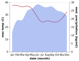 temperature and rainfall during the year in Shashamane