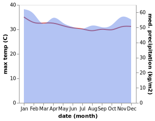 temperature and rainfall during the year in Ahau