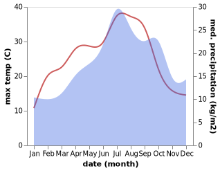 temperature and rainfall during the year in Atur