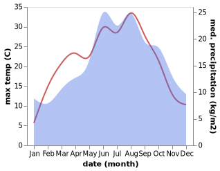 temperature and rainfall during the year in Dorfhain