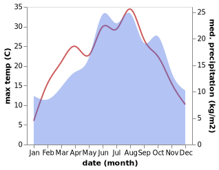 temperature and rainfall during the year in Kleinbockedra