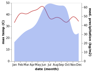 temperature and rainfall during the year in Amalapuram