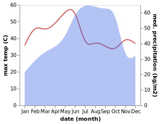 temperature and rainfall during the year in Attili