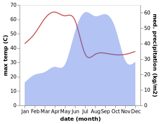 temperature and rainfall during the year in Bhaisa