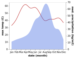 temperature and rainfall during the year in Patan