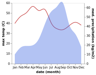 temperature and rainfall during the year in Veraval