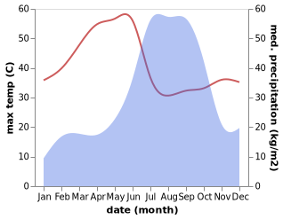 temperature and rainfall during the year in Amla