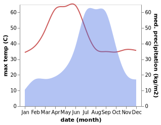 temperature and rainfall during the year in Majholi