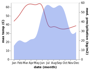 temperature and rainfall during the year in Gangakher