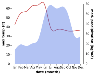 temperature and rainfall during the year in Pathri