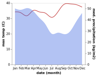 temperature and rainfall during the year in Capar