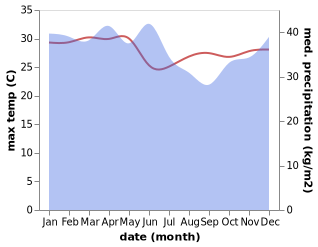 temperature and rainfall during the year in Pendolo