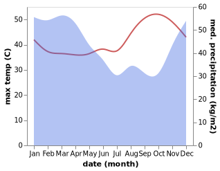 temperature and rainfall during the year in Diwek