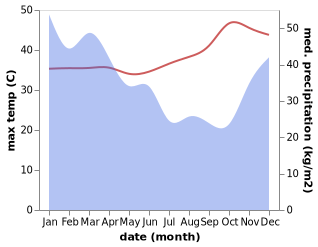 temperature and rainfall during the year in Bokong