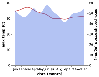 temperature and rainfall during the year in Lemito