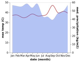 temperature and rainfall during the year in Binuang