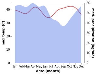 temperature and rainfall during the year in Gelumbang