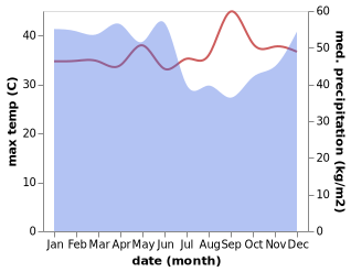 temperature and rainfall during the year in Karangintan